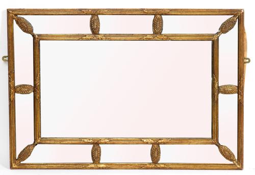 AN EARLY 20TH CENTURY GILT FRAMED RECTANGULAR MARGINAL WALL MIRROR