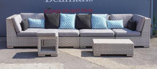 INDIAN OCEAN: A MODULAR FAUX RATTAN FOUR SECTION GARDEN SOFA (3)