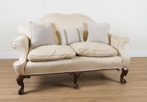 A GEORGE I STYLE DOUBLE HUMPBACK SOFA