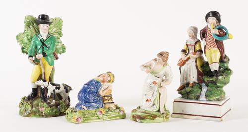 FOUR STAFFORDSHIRE PEARLWARE FIGURES (4)