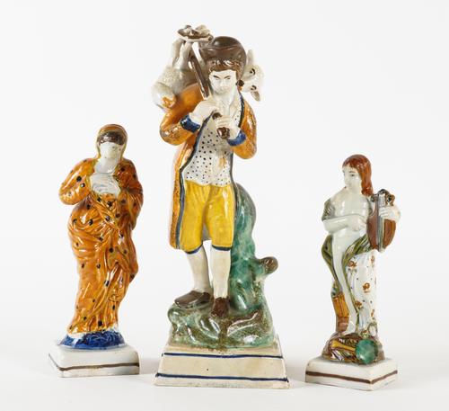 THREE PRATT WARE FIGURES (3)