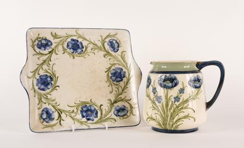 A MACINTYRE JUG AND A SQUARE TRAY (2)