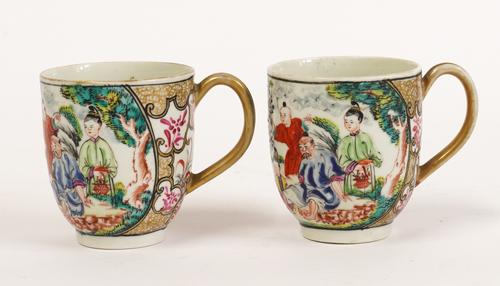 A PAIR OF UNUSUAL WORCESTER COFFEE CUPS (2)