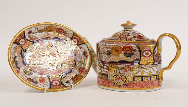 A COALPORT `JAPAN' PATTERN OVAL TEAPOT, COVER AND STAND (3)