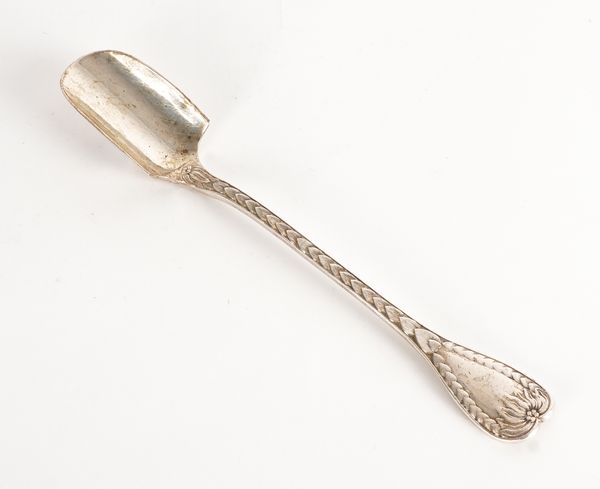 A VICTORIAN SILVER CHEESE SCOOP