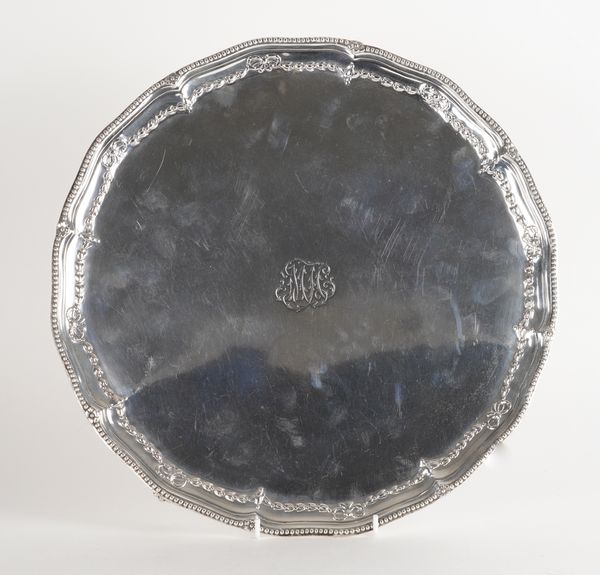 A GEORGE III SILVER SALVER