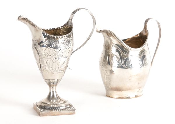 TWO GEORGE III SILVER CREAM JUGS (2)