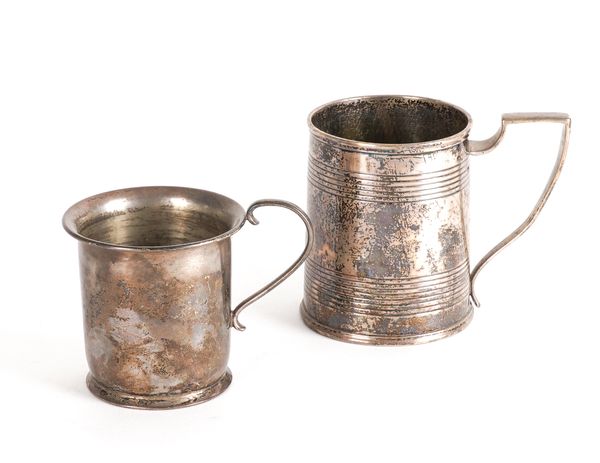 TWO SILVER MUGS (2)