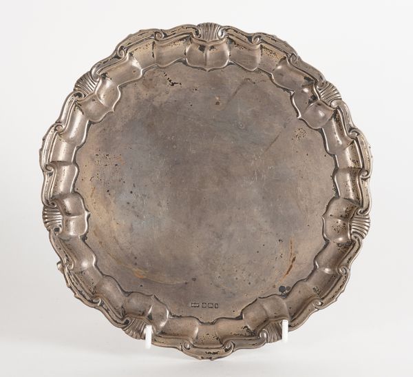 A LATE VICTORIAN SILVER SALVER