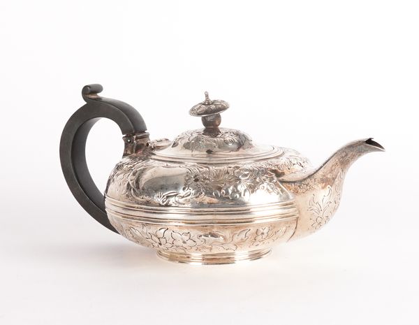 A GEORGE IV SILVER TEAPOT