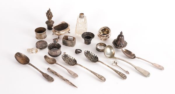 A GROUP OF SILVER, FOREIGN AND PLATED WARES (21)