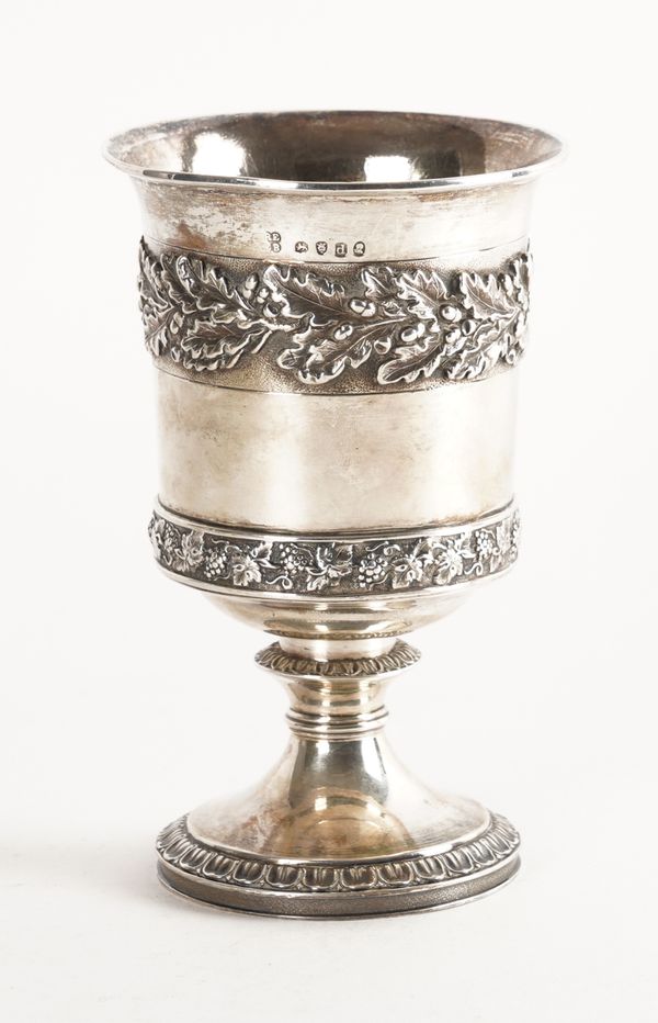 A GEORGE III SILVER GOBLET