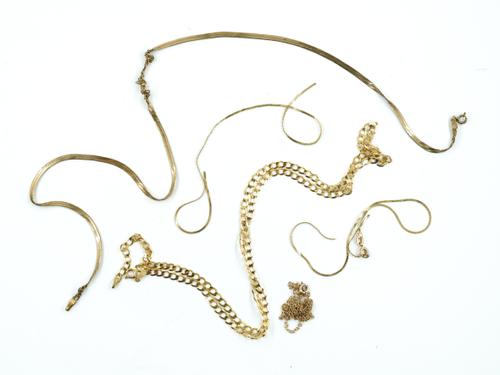 FOUR 9CT GOLD NECKCHAINS (4)