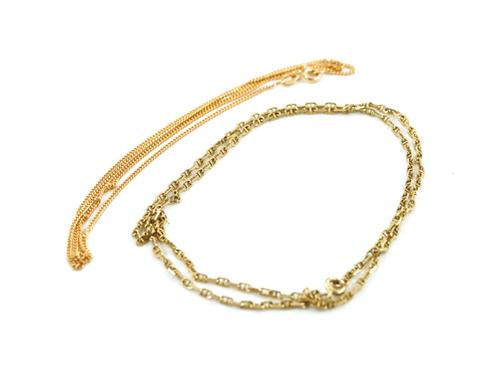 TWO 9CT GOLD NECKCHAINS (2)