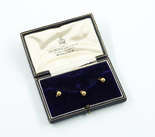 THREE 18CT GOLD DRESS STUDS