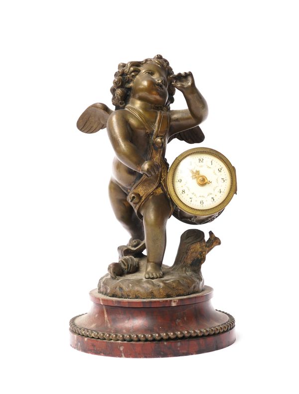 AFTER FALCONET: A FIGURAL BRONZE MANTEL CLOCK