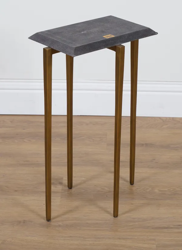 ‘GINGER BROWN’ A FAUX SHAGREEN SIDE TABLE