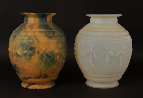 TWO SABINO STYLE GLASS VASES (2)