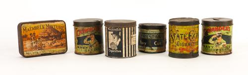 SIX EARLY 20TH CENTURY CIGARETTE TINS (6)