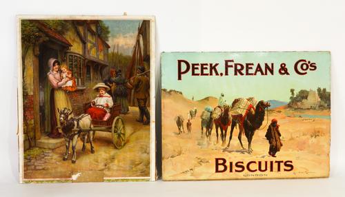 A GROUP OF SIX EARLY 20TH CENTURY CARD ADVERTISING SIGNS (6)