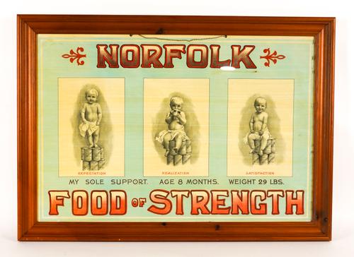 ‘NORFOLK FOOD OF STRENGTH’ AN EARLY 20TH CENTURY ADVERTISING POSTER