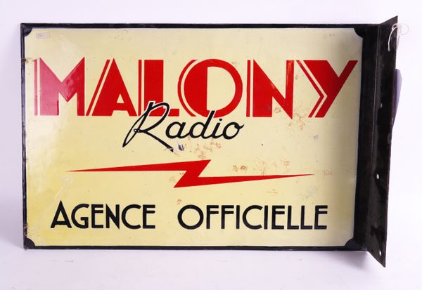 MALONY RADIO, A DOUBLE SIDED FRENCH ENAMEL SIGN (2)