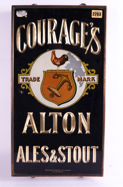 A GROUP OF FOUR SLATE BREWERY SIGNS (4)