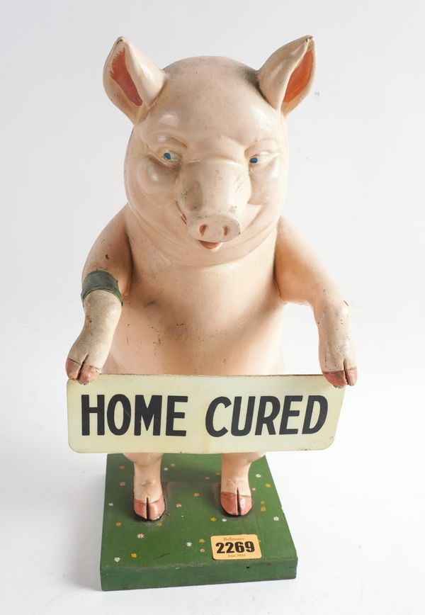 A MID 20TH CENTURY BUTCHERS ADVERTISING FIGURE OF A PIG