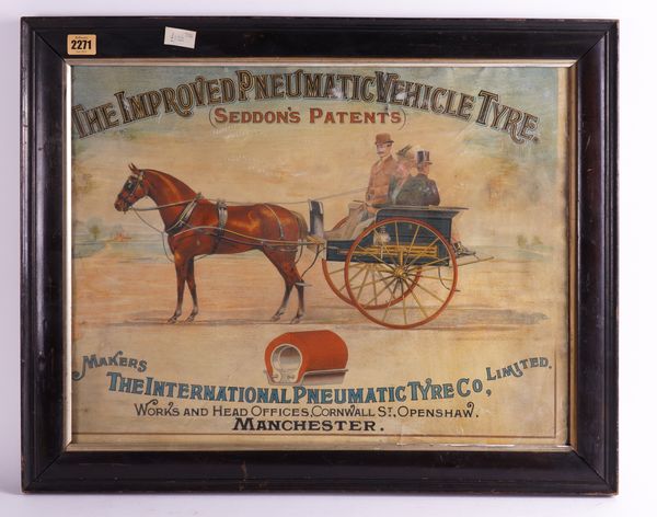 THE IMPROVED PNEUMATIC VEHICLE TYRE, AN ADVERTISING POSTER