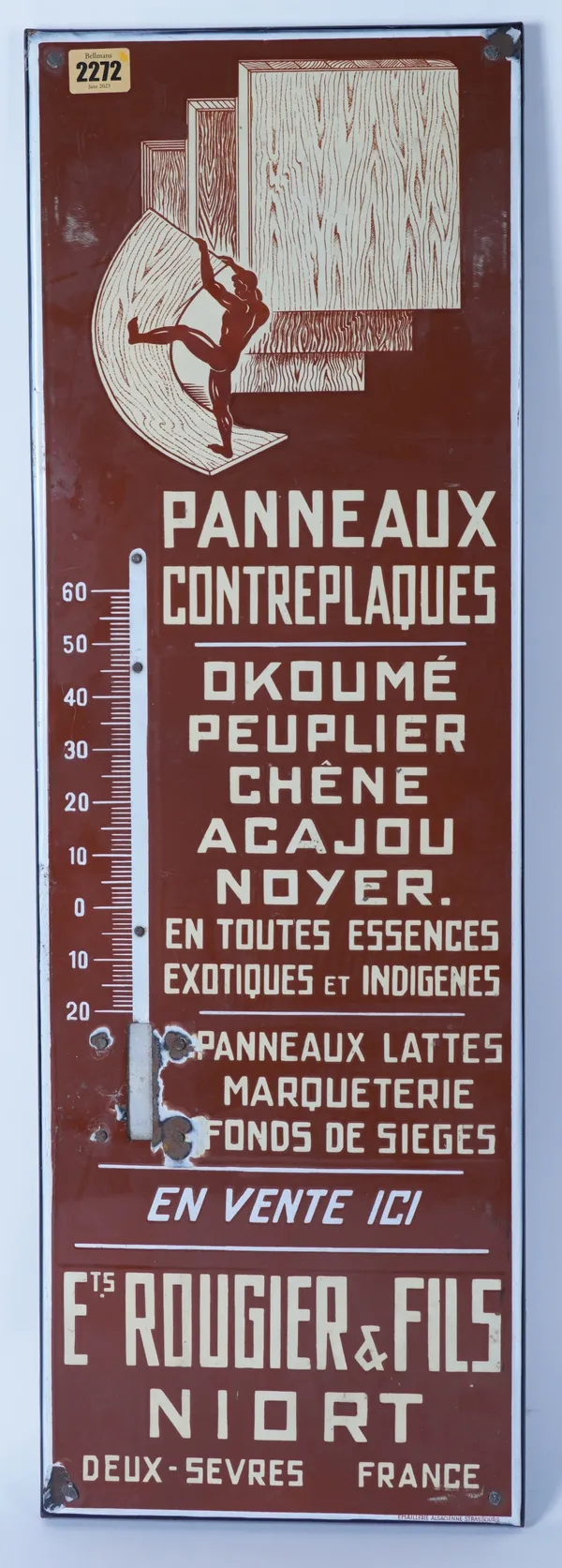 PANNEAUX CONTREPLAQUES, A FRENCH RECTANGULAR ENAMEL SIGN