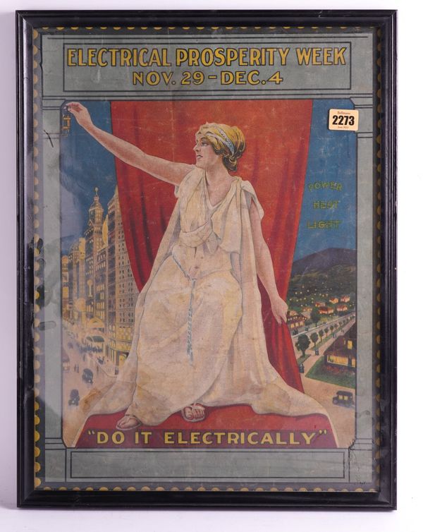 ELECTRICAL PROSPERITY WEEK, AN ADVERTISING POSTER