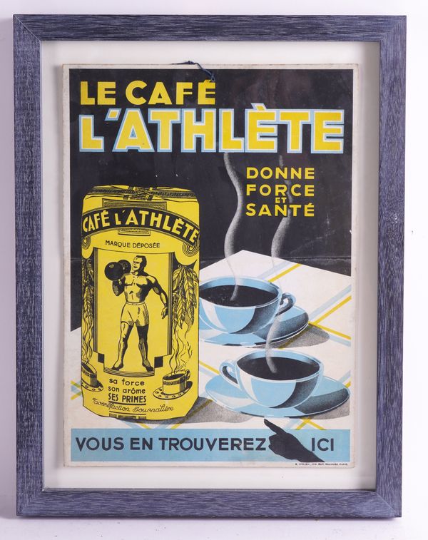 LE CAFE L’ATHLETE “DONNE FORCE ET SANTE” A FRENCH ADVERTISING POSTER