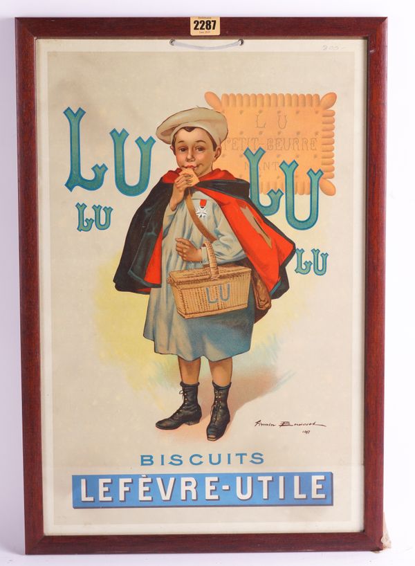 LEFEVRE-UTILE BISCUITS, AN EARLY 20TH ADVERTISING POSTER