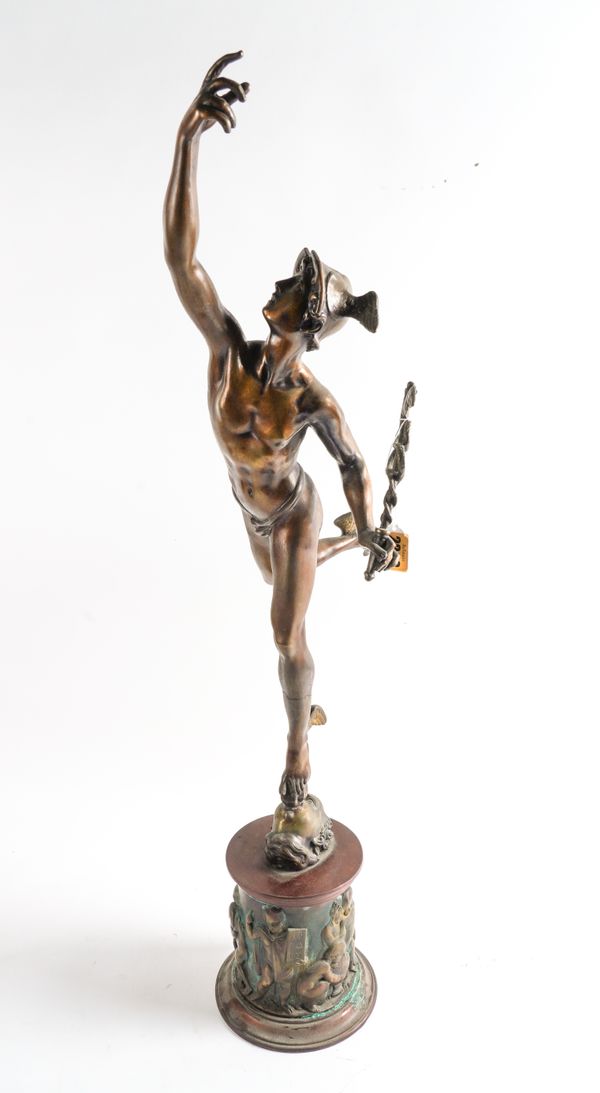 A BRONZE FIGURE OF MERCURY AFTER A MODEL BY GIAMBOLOGNA