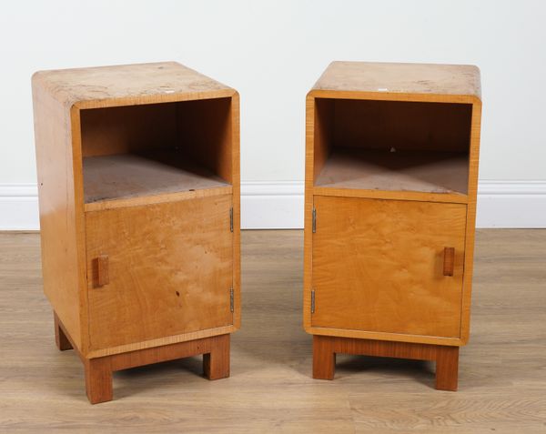 HEALS, A PAIR OF SATINWOOD BED SIDE CABINETS (2)