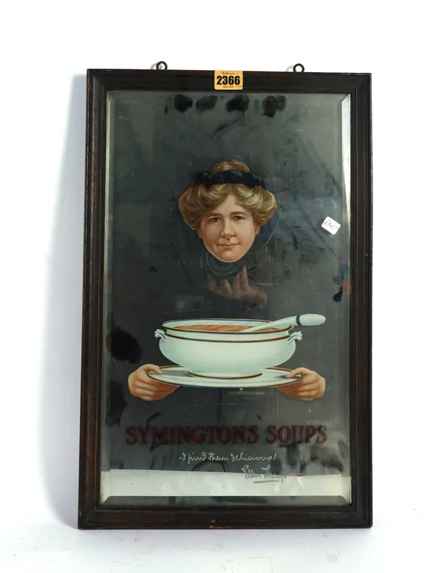 SYMINGTONS SOUPS, AN EARLY 20TH CENTURY ADVERTISING MIRROR