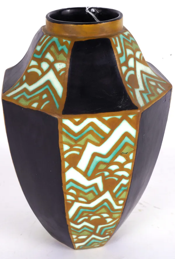 A BOCH FRERES KERAMIS ART DECO VASE DESIGNED BY CHARLES CATTEAU