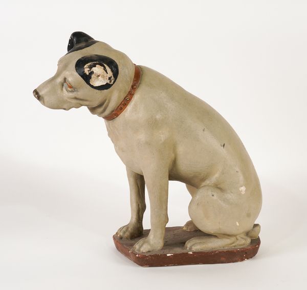 H.M.V, A LIFESIZE PLASTER MODEL OF NIPPER THE DOG