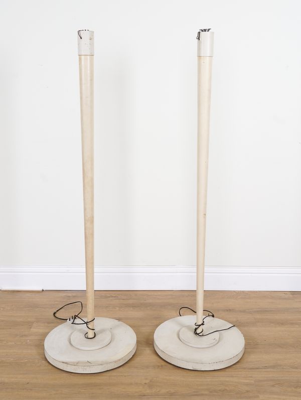 A PAIR OF MID 20TH CENTURY WHITE PAINTED STANDARD LAMPS (2)