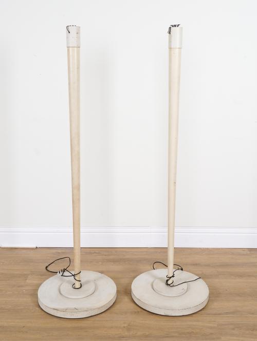 A PAIR OF MID 20TH CENTURY WHITE PAINTED STANDARD LAMPS (2)