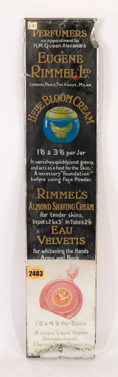 EUGENE RIMMEL LTD, A MID 20TH CENTURY ADVERTISING MIRROR