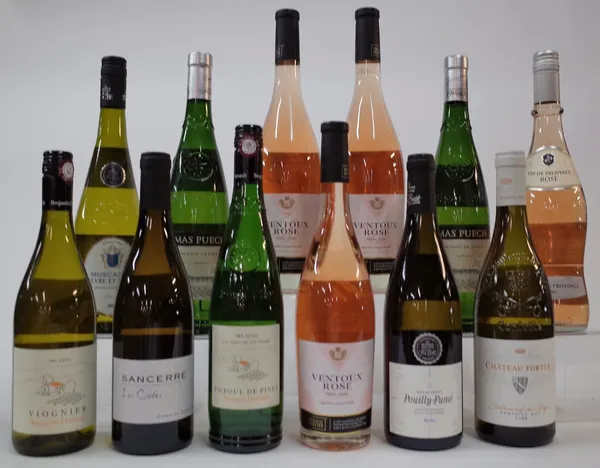 12 BOTTLES FRENCH ROSÉ AND WHITE WINE