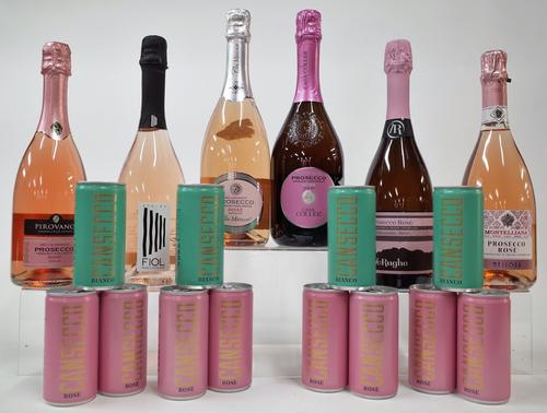 6 BOTTLES AND 12 CANS PROSECCO