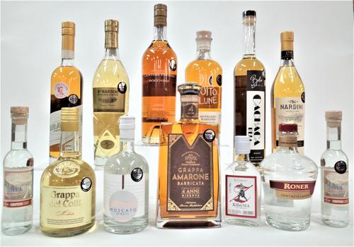 13 BOTTLES GRAPPA AND BRANDY