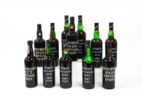 TWELVE BOTTLES OF HUTCHESON PORT INCLUDING EIGHT 1967 RUBY PORT (12)