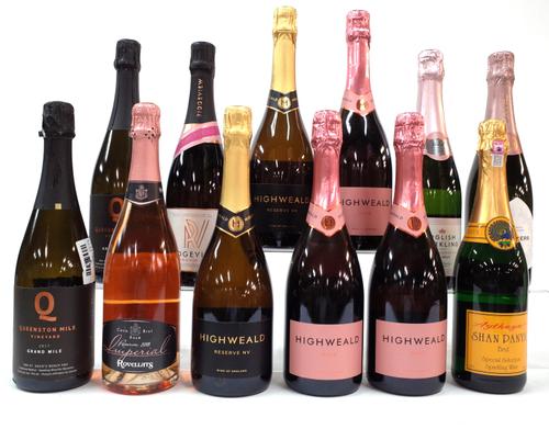12 BOTTLES ENGLISH, SPANISH, MYANMARIAN AND CANADIAN SPARKLING WINE