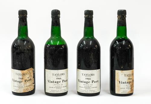 FOUR BOTTLES OF TAYLOR'S VINTAGE PORT 1966 (4)