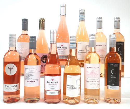 12 BOTTLES ITALIAN AND SPANISH ROSÉ WINE