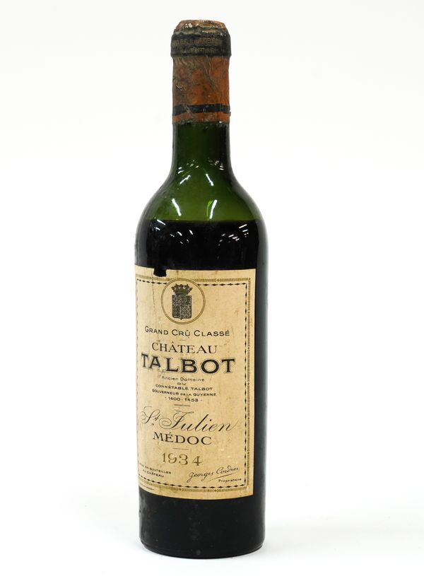 A HALF BOTTLE OF CHATEAU TALBOT MEDOC 1934