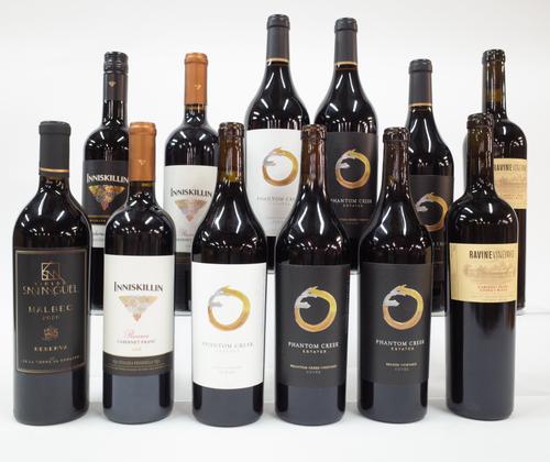 11 BOTTLES CANADIAN AND 1 MEXICAN RED WINE